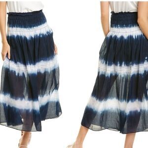 Deadstock Johnny Was Amanda Bond Charlotte Maxi Skirt Tie Dye Navy White…